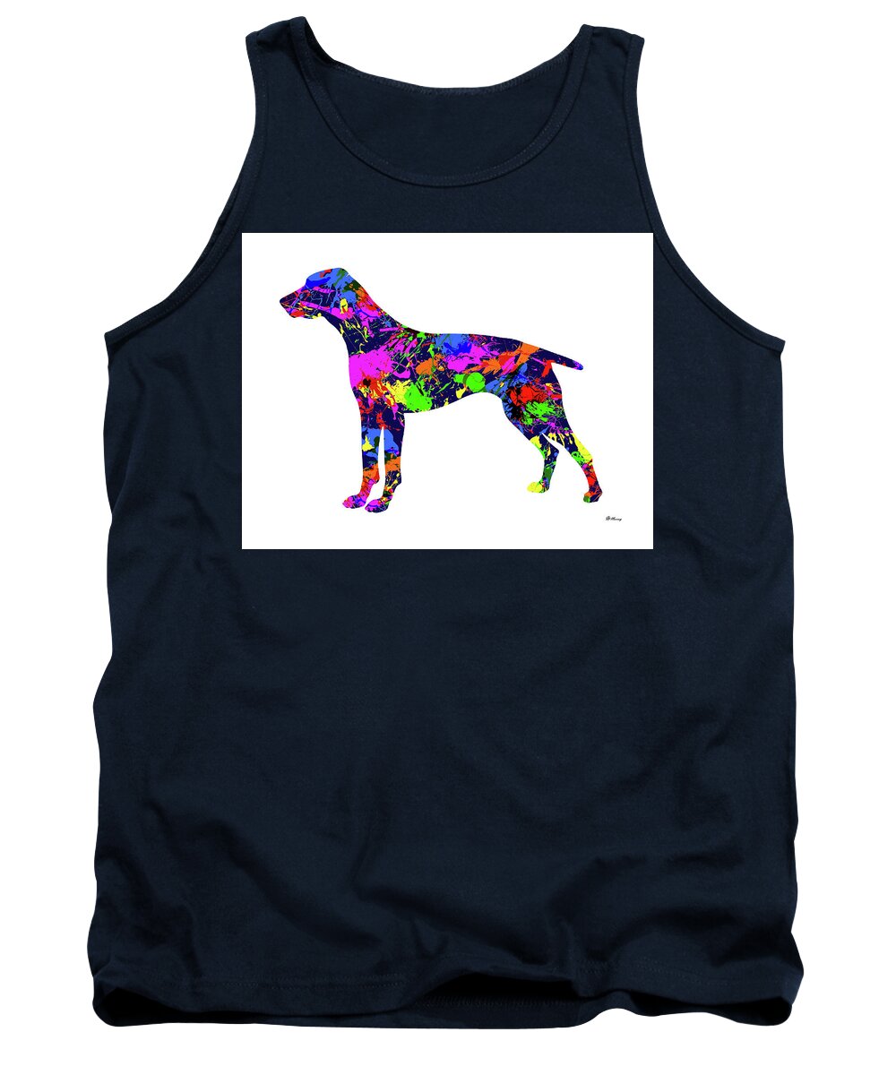 German Shorthaired Pointer Tank Top featuring the digital art German Shorthaired Pointer Paint Splatter by Gregory Murray