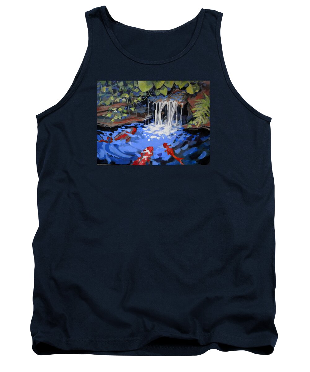 Landscape Tank Top featuring the painting Gibb's Garden Stream by Martha Tisdale