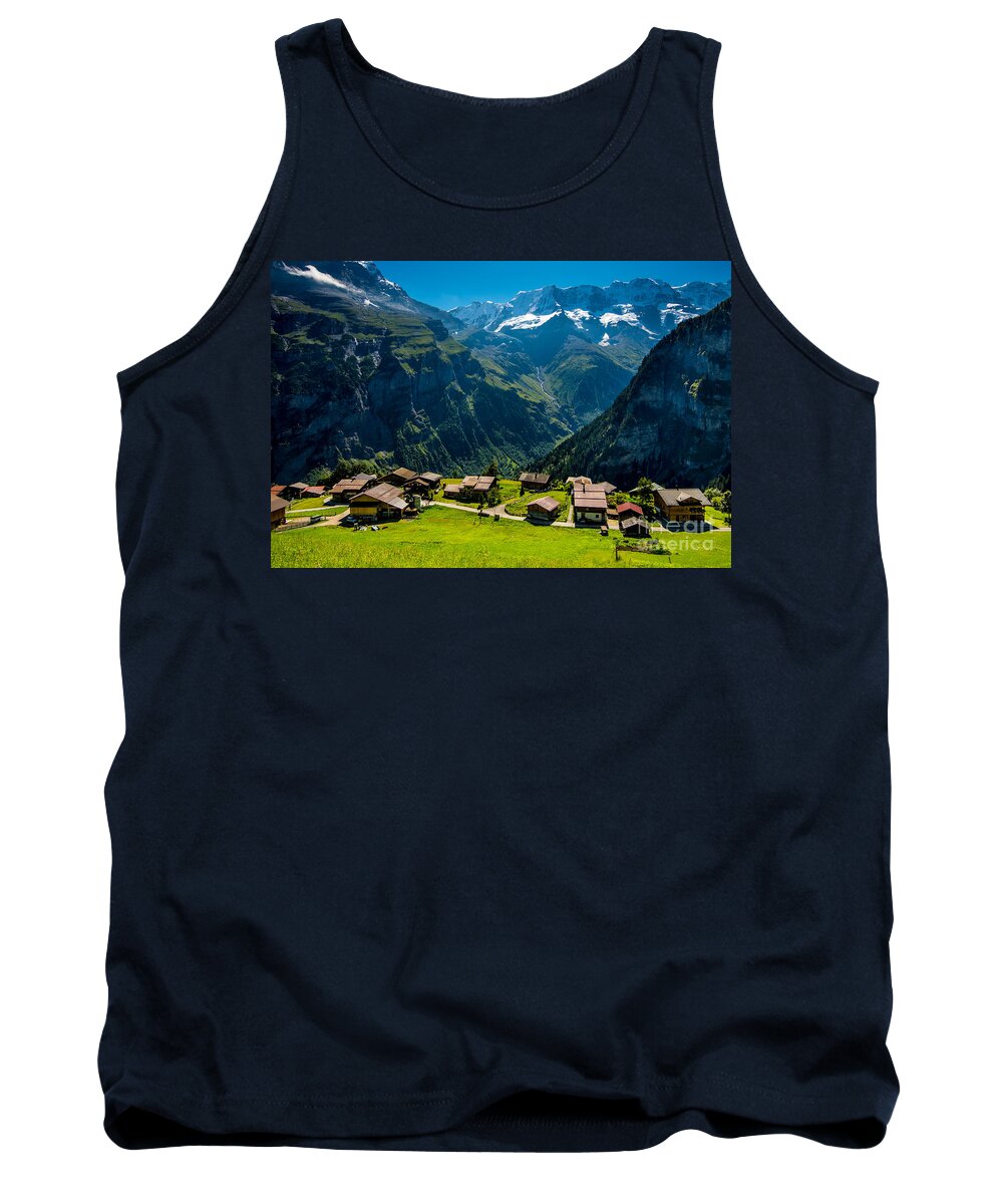 Gimmelwald Tank Top featuring the photograph Gimmelwald in Swiss Alps - Switzerland by Gary Whitton