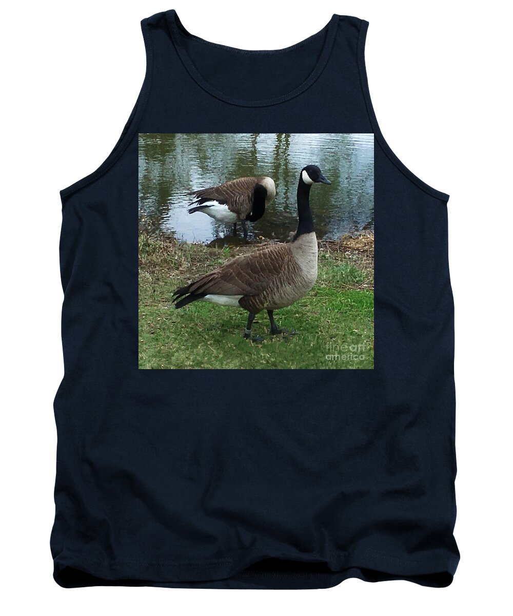 Goose Tank Top featuring the digital art Goose Standing Guard by Luther Fine Art