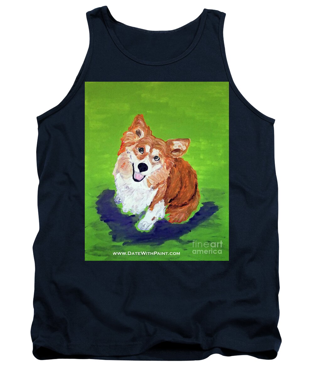 Pet Tank Top featuring the painting Gracie_DWP_May_2017 by Ania M Milo