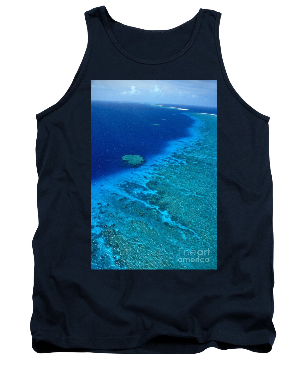 Aerial Tank Top featuring the photograph Great Barrier Reef by Bill Schildge - Printscapes