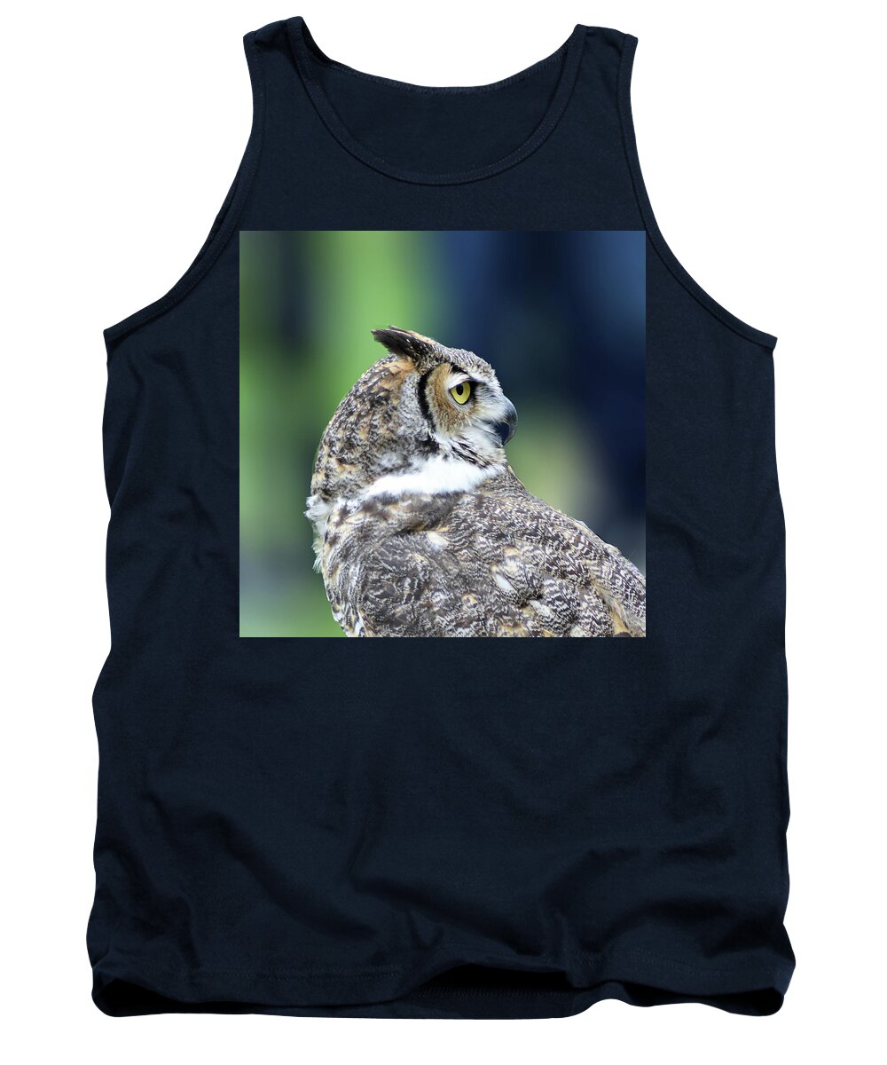 Great Horned Owl Tank Top featuring the photograph Great Horned Owl Profile by Kathy Kelly