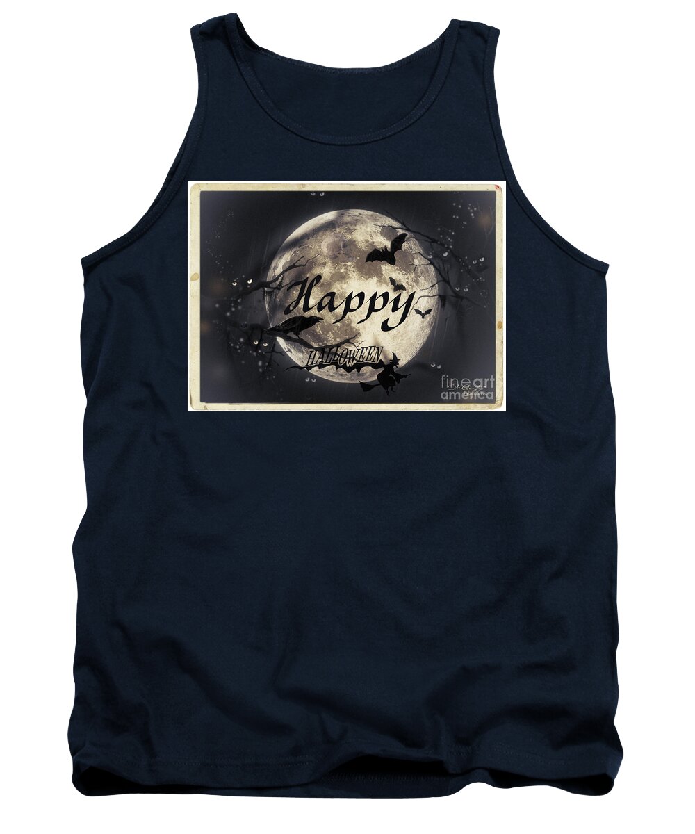 Halloween Tank Top featuring the digital art Happy Halloween by Chris Armytage