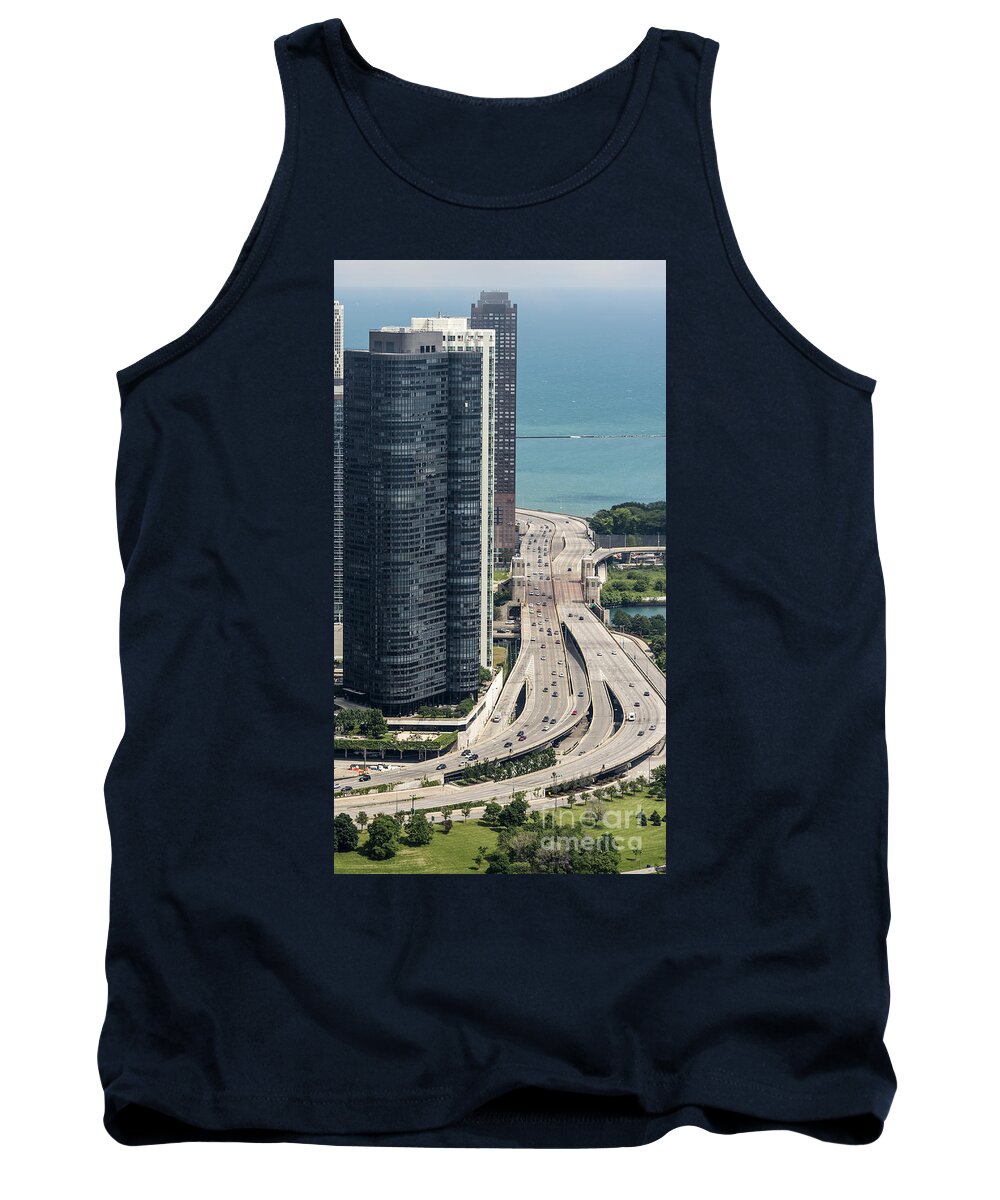 Harbor Point Condominiums Tank Top featuring the photograph Harbor Point Condominiums Aerial Photo by David Oppenheimer