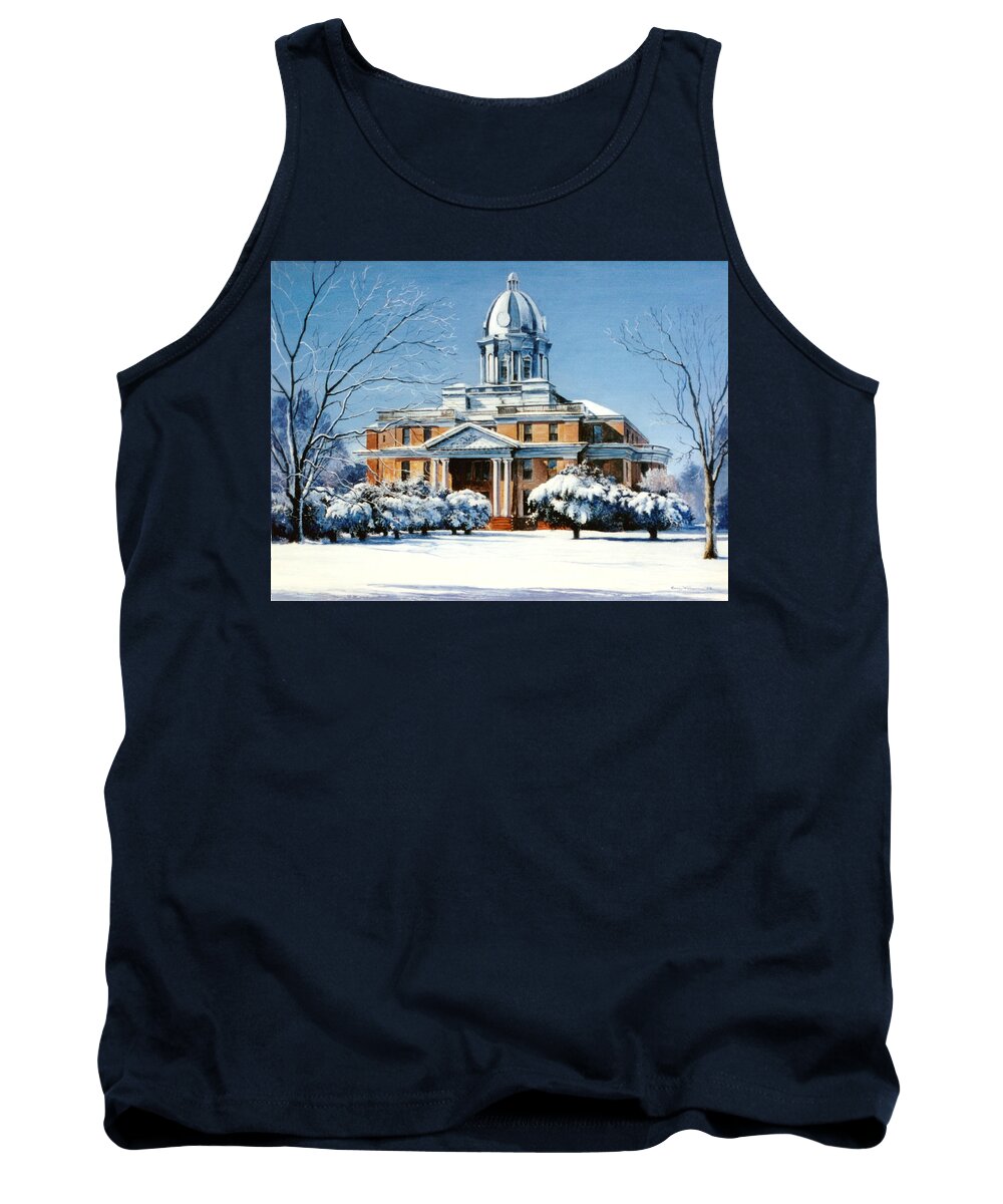 Hardin County Tank Top featuring the painting Hardin County Courthouse by Randy Welborn