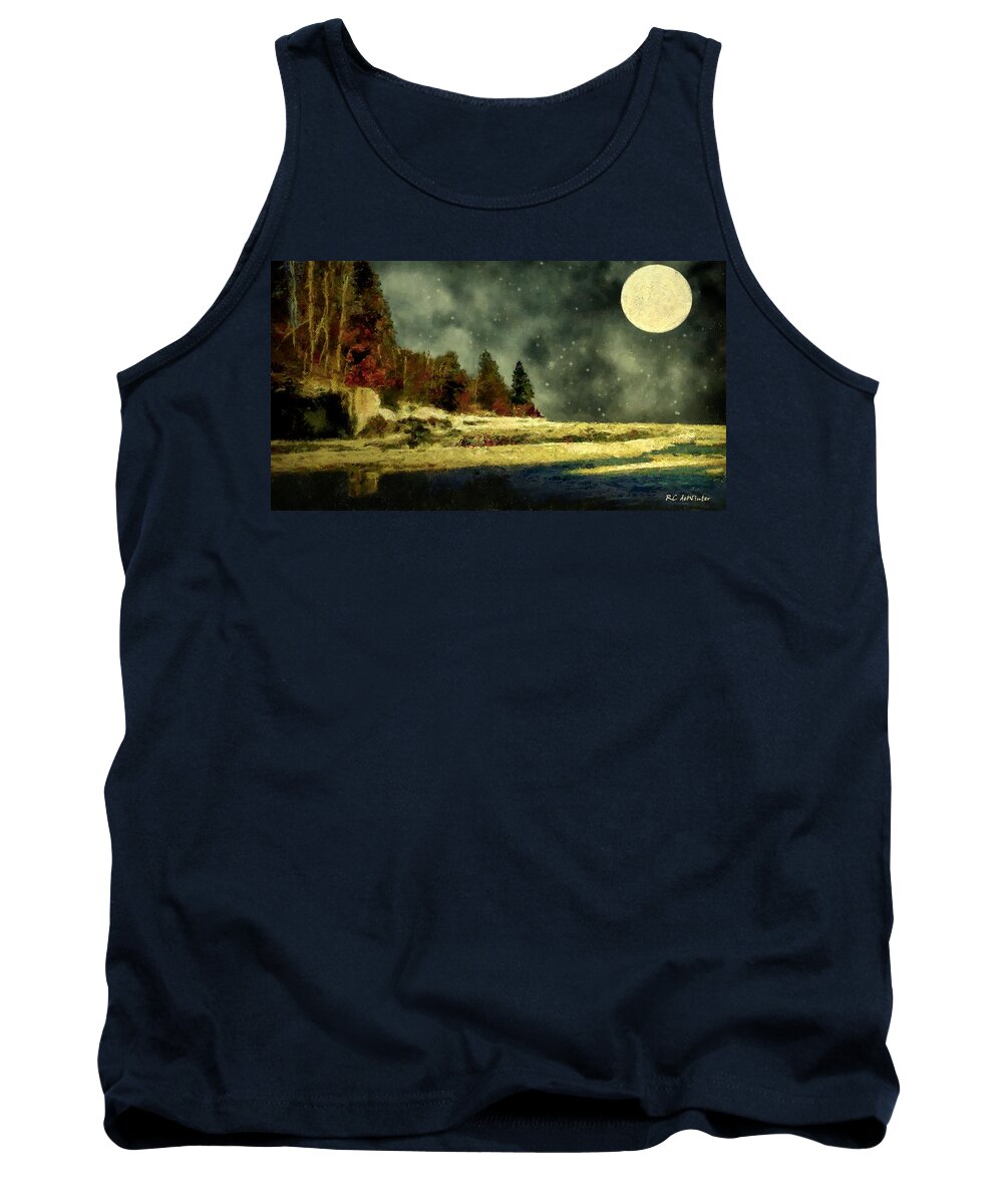 Landscape Tank Top featuring the painting Harlequin Lake by RC DeWinter