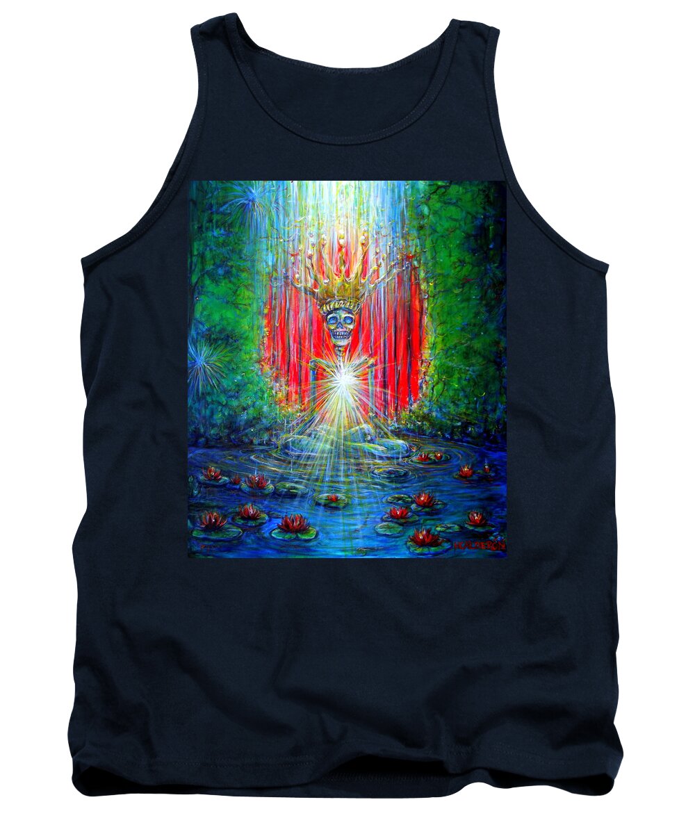 Skeleton Tank Top featuring the painting Healing Waters by Heather Calderon