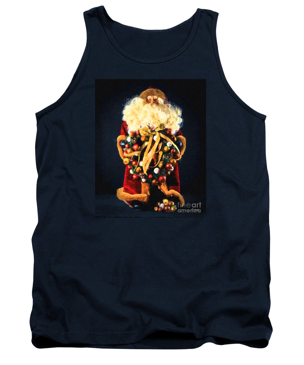 Santa Claus Tank Top featuring the painting Here comes Santa by Chris Armytage