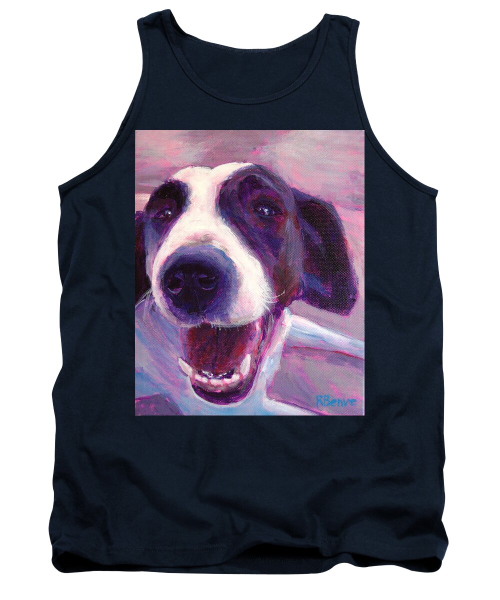 Dog Tank Top featuring the painting Hi there doggie by Robie Benve