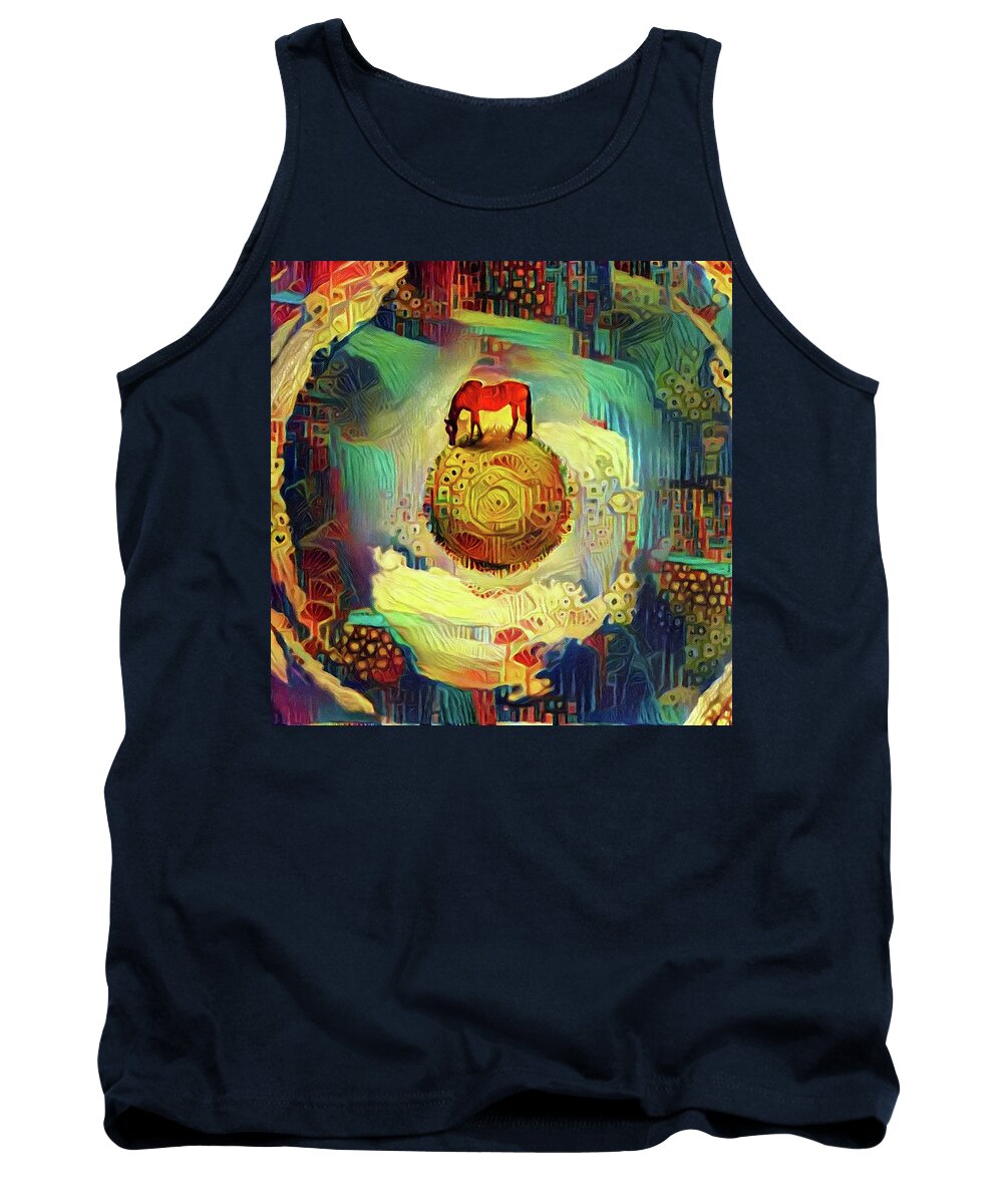 Organic Tank Top featuring the digital art Horse on Sphere by Bruce Rolff