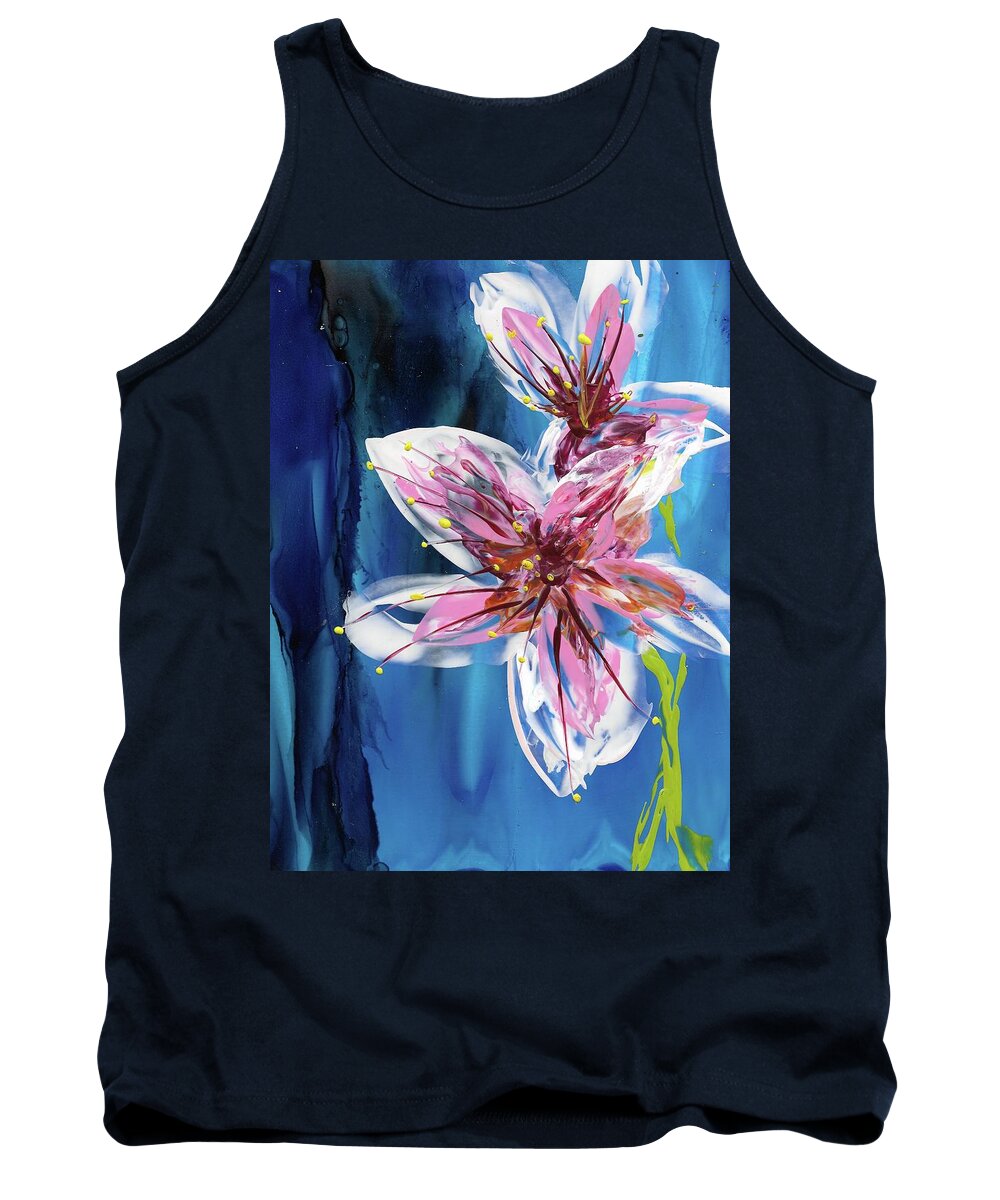Abstract Floral Tank Top featuring the painting Hot Girls by Bonny Butler