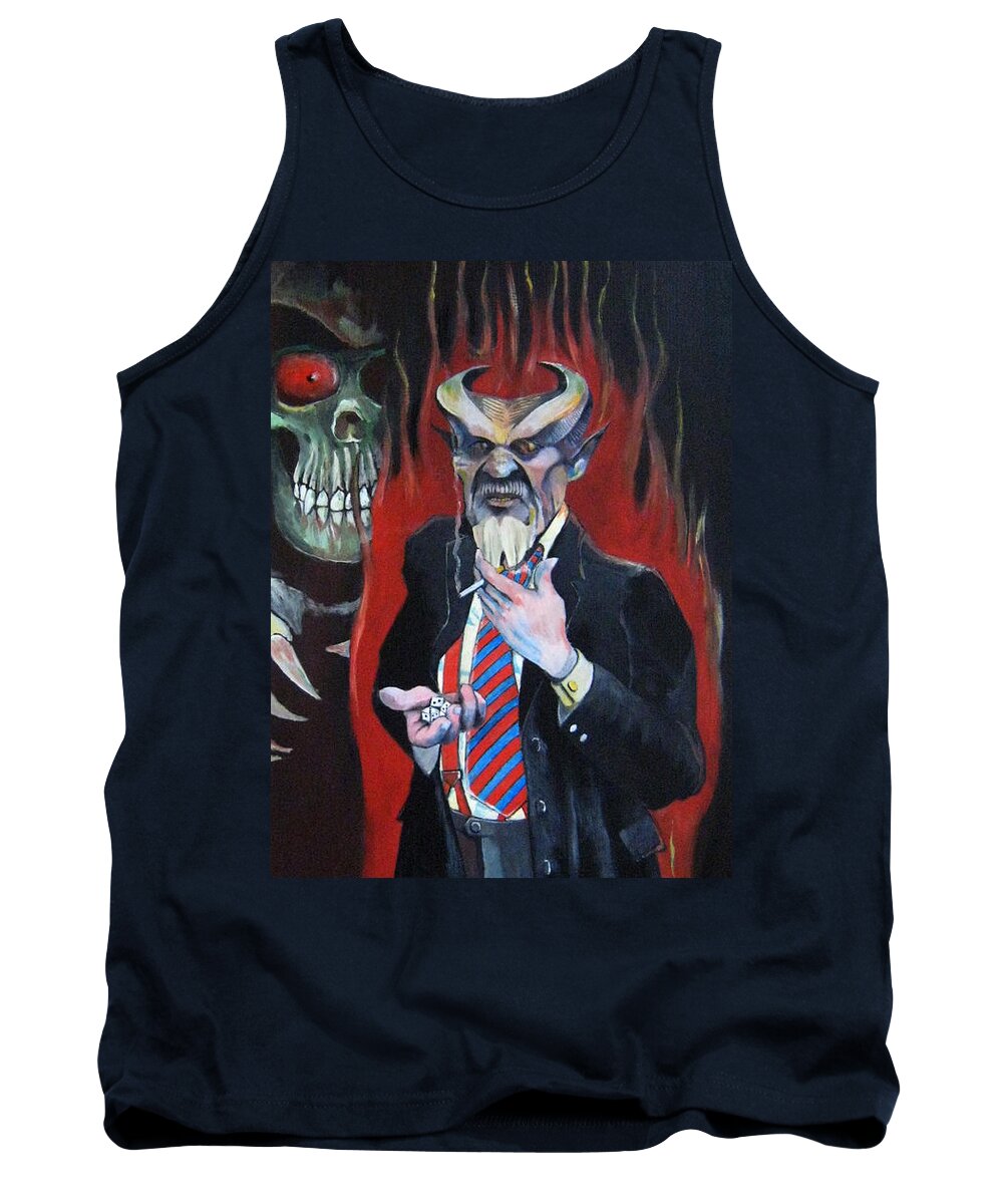 Ghouls Tank Top featuring the painting Ix-Xitan by Ray Agius