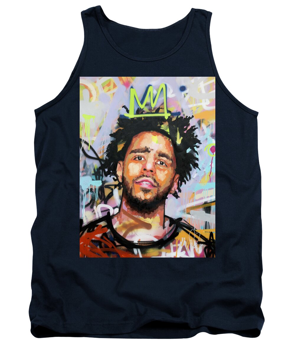 J Cole Tank Top featuring the painting J Cole by Richard Day