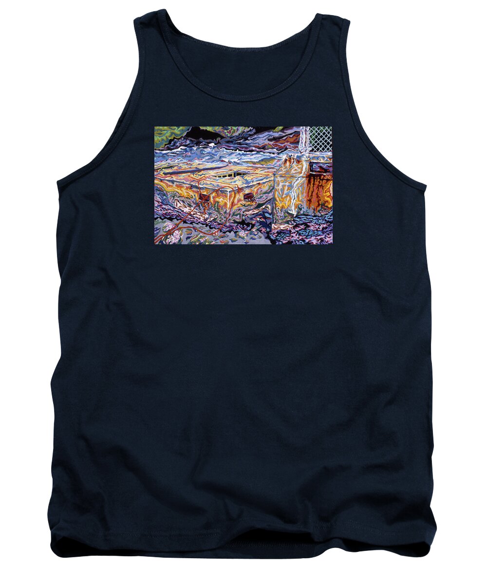 Construction Site Tank Top featuring the painting Jamestown Sea Construction Site by Robert SORENSEN