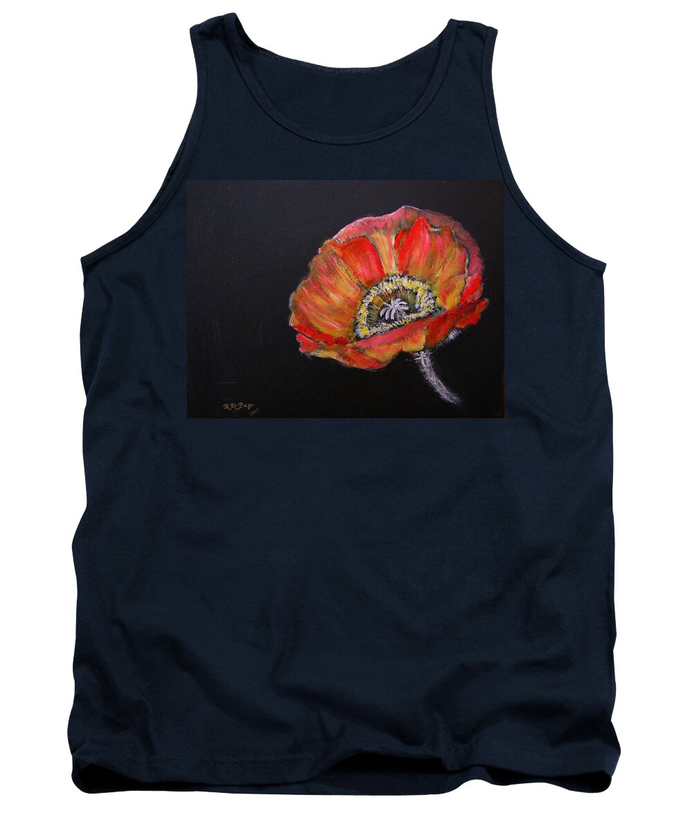 Poppy Tank Top featuring the painting Large Poppy by Richard Le Page