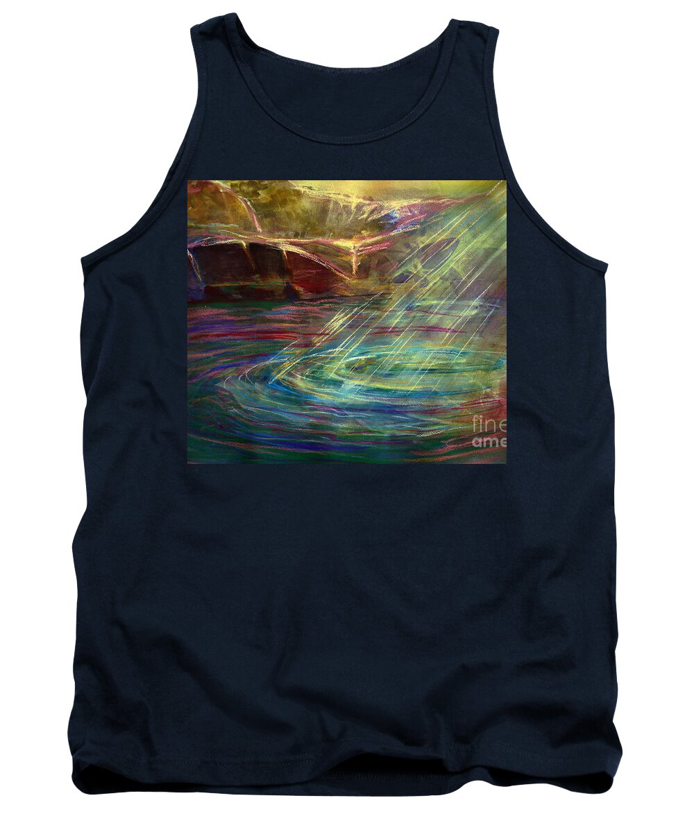 Water Tank Top featuring the painting Light in Water by Allison Ashton