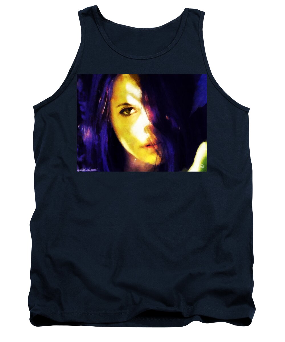 Woman Tank Top featuring the digital art Looking at the world with one eye is enough by Gun Legler