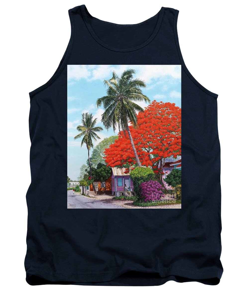 Eddie Tank Top featuring the painting Masons Addition II by Eddie Minnis
