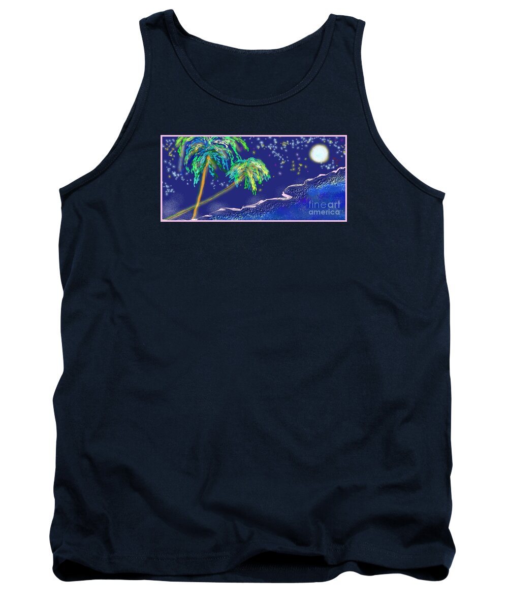 Palms Tank Top featuring the painting Noche Tropical by Alice Terrill