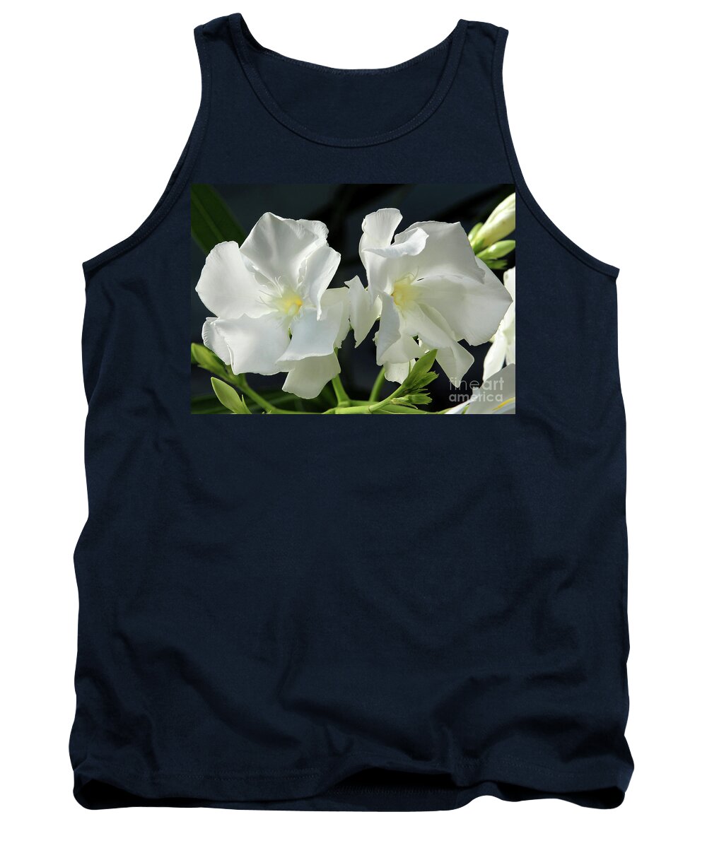 Oleander Tank Top featuring the photograph Oleander Mont Blanc 1 by Wilhelm Hufnagl