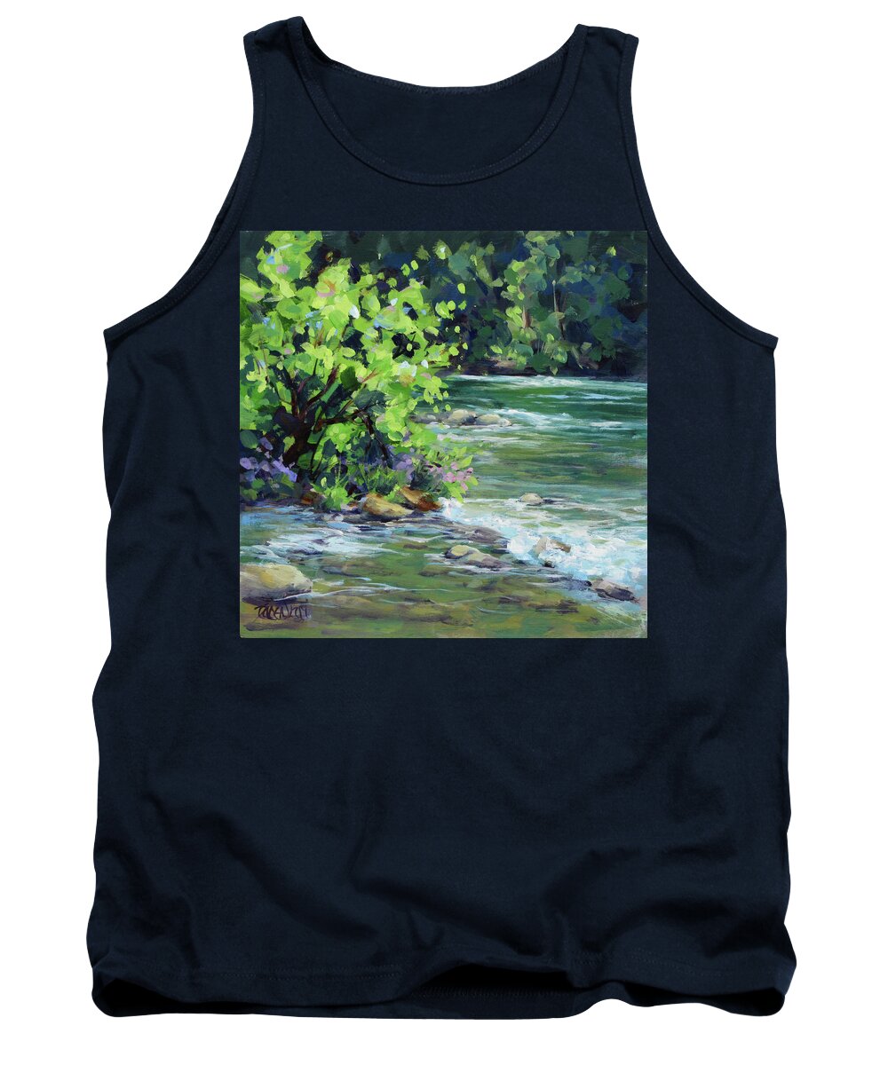 River Tank Top featuring the painting On the River by Karen Ilari