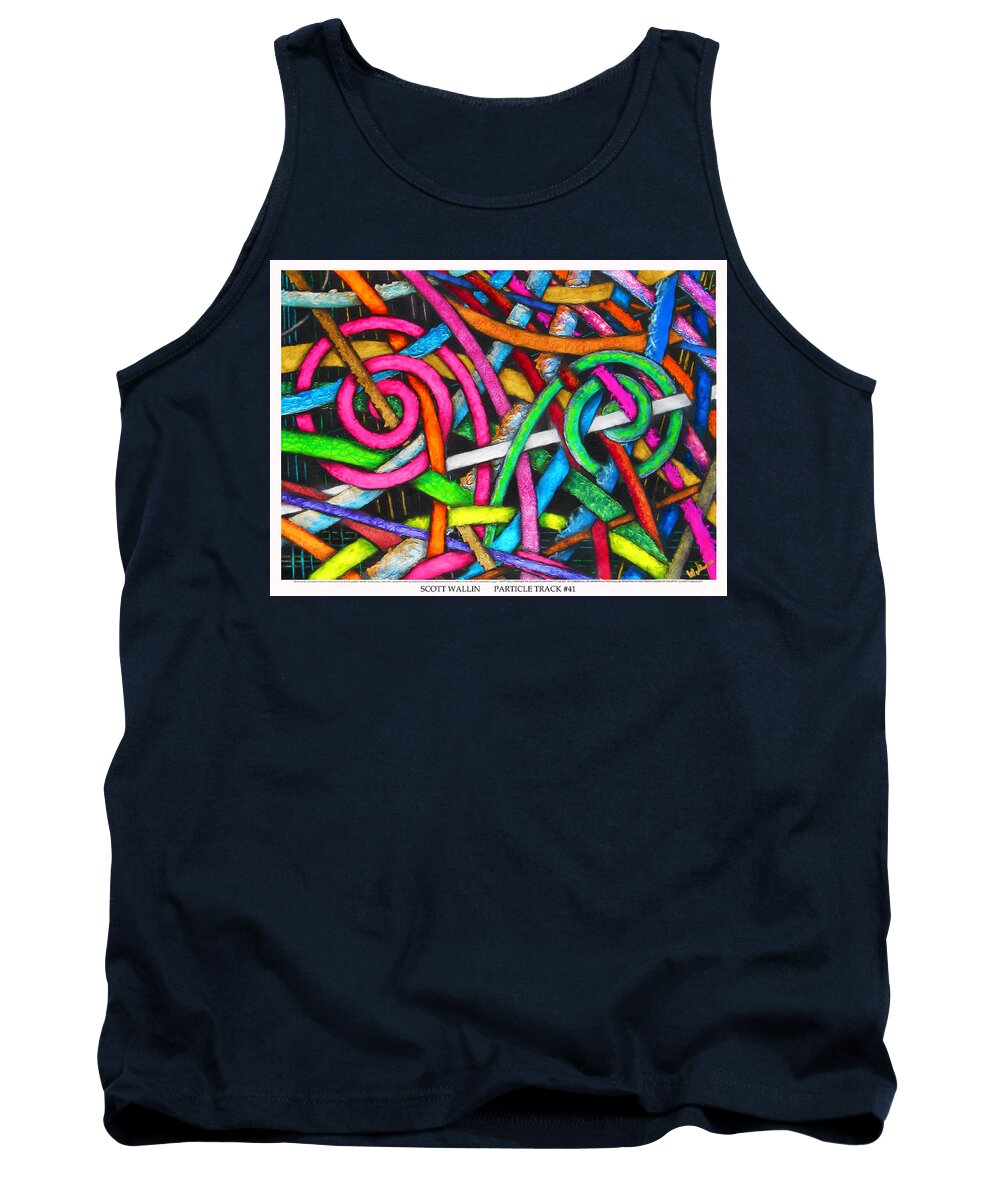 Abstract Tank Top featuring the painting Particle Track Forty-one by Scott Wallin