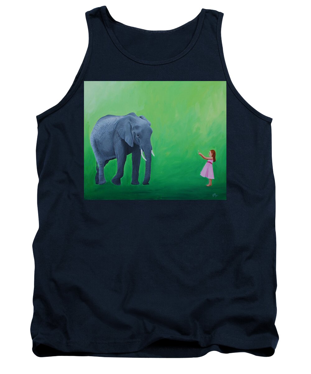 Elephant Tank Top featuring the painting Peace Offering by Emily Page