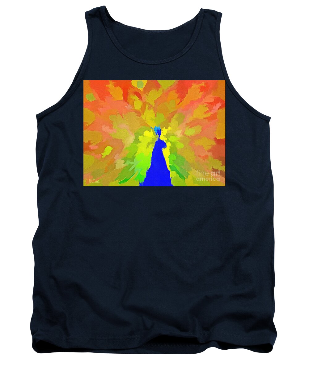Peacock Tank Top featuring the digital art Peacok I by Humphrey Isselt