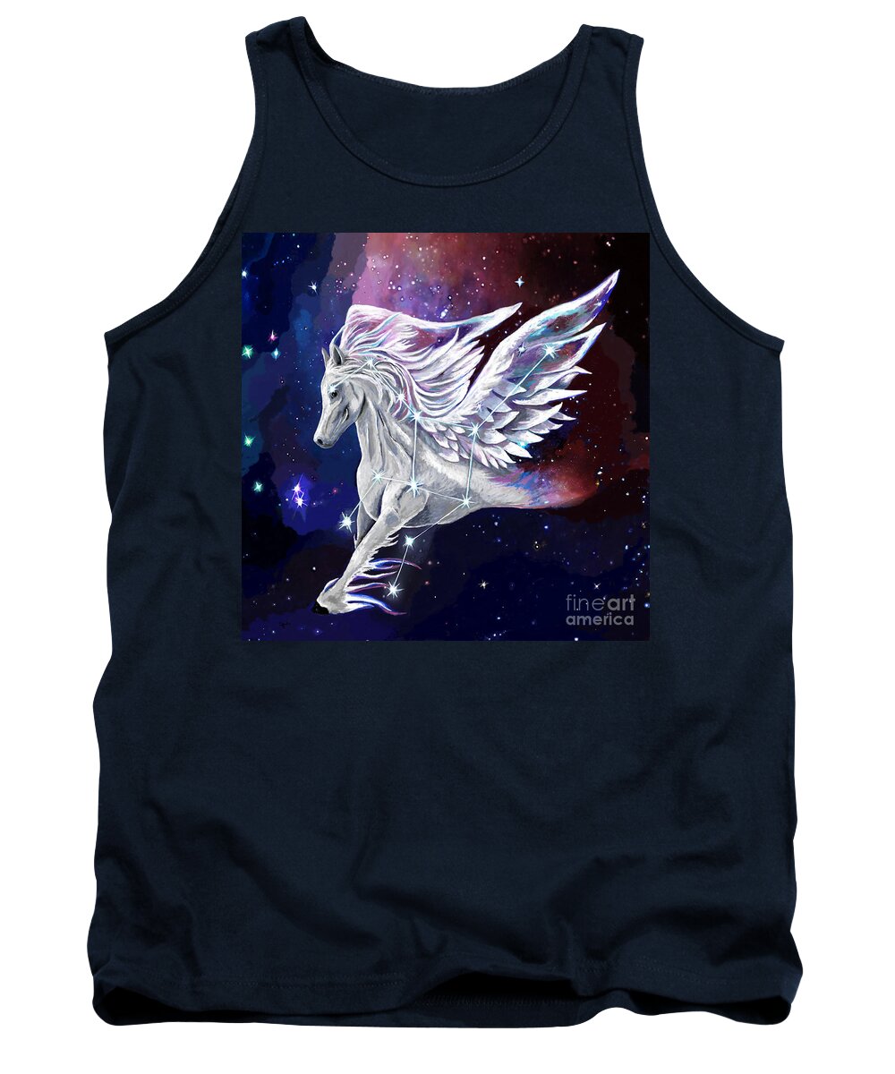 Pegasus Tank Top featuring the painting Pegasus Rising Constellation by Jackie Case
