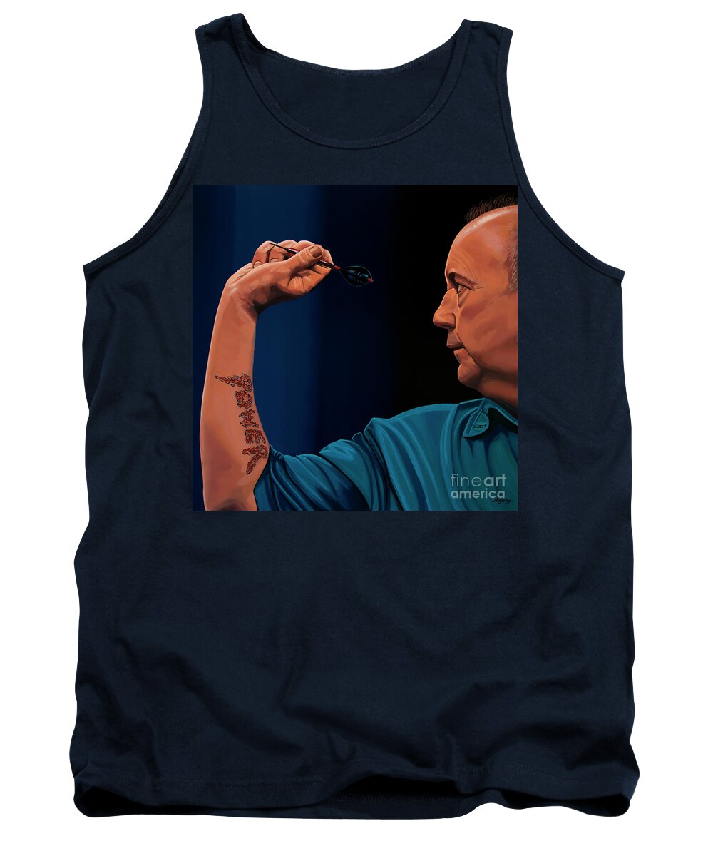 Phil Taylor Tank Top featuring the painting Phil Taylor The Power by Paul Meijering