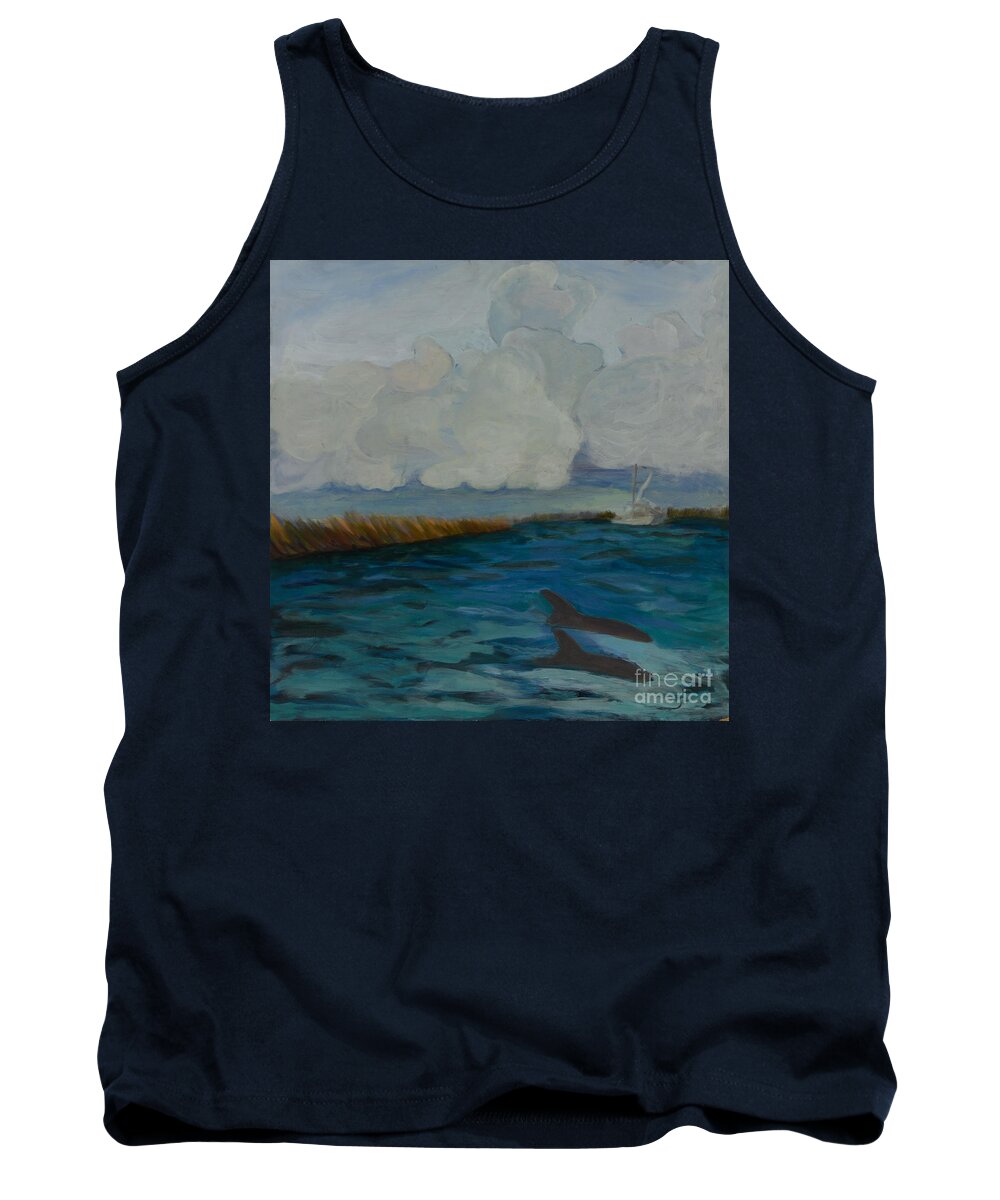 Pointe Au Chien Tank Top featuring the painting Pointe aux Chien by Carol Oufnac Mahan