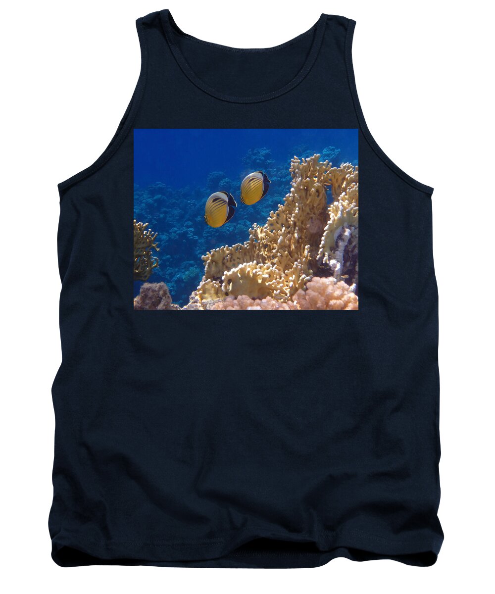 Sea Tank Top featuring the photograph Red Sea Exquisite Butterflyfish by Johanna Hurmerinta