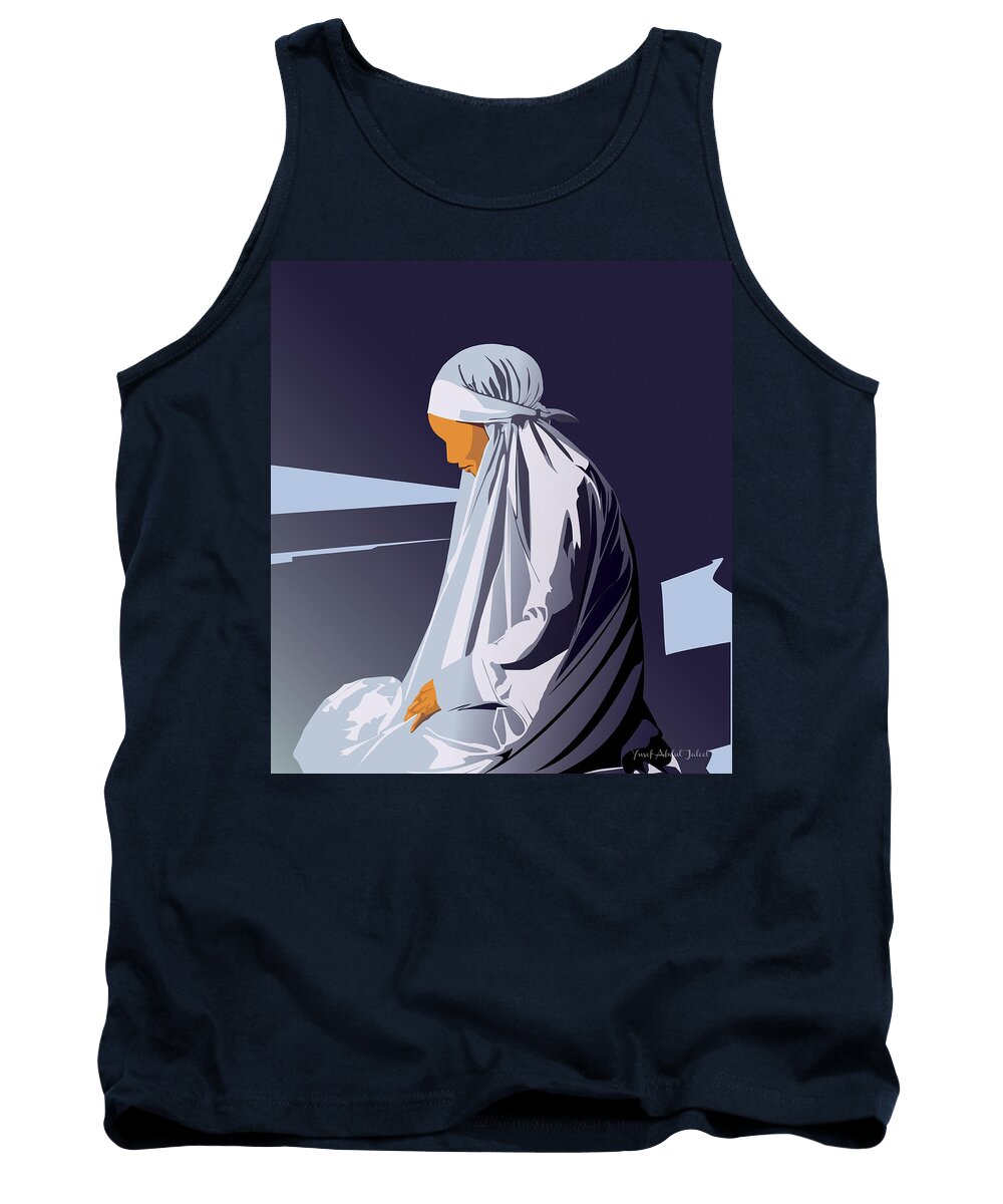 Muslim Tank Top featuring the digital art Reflection at Fajr by Scheme Of Things Graphics