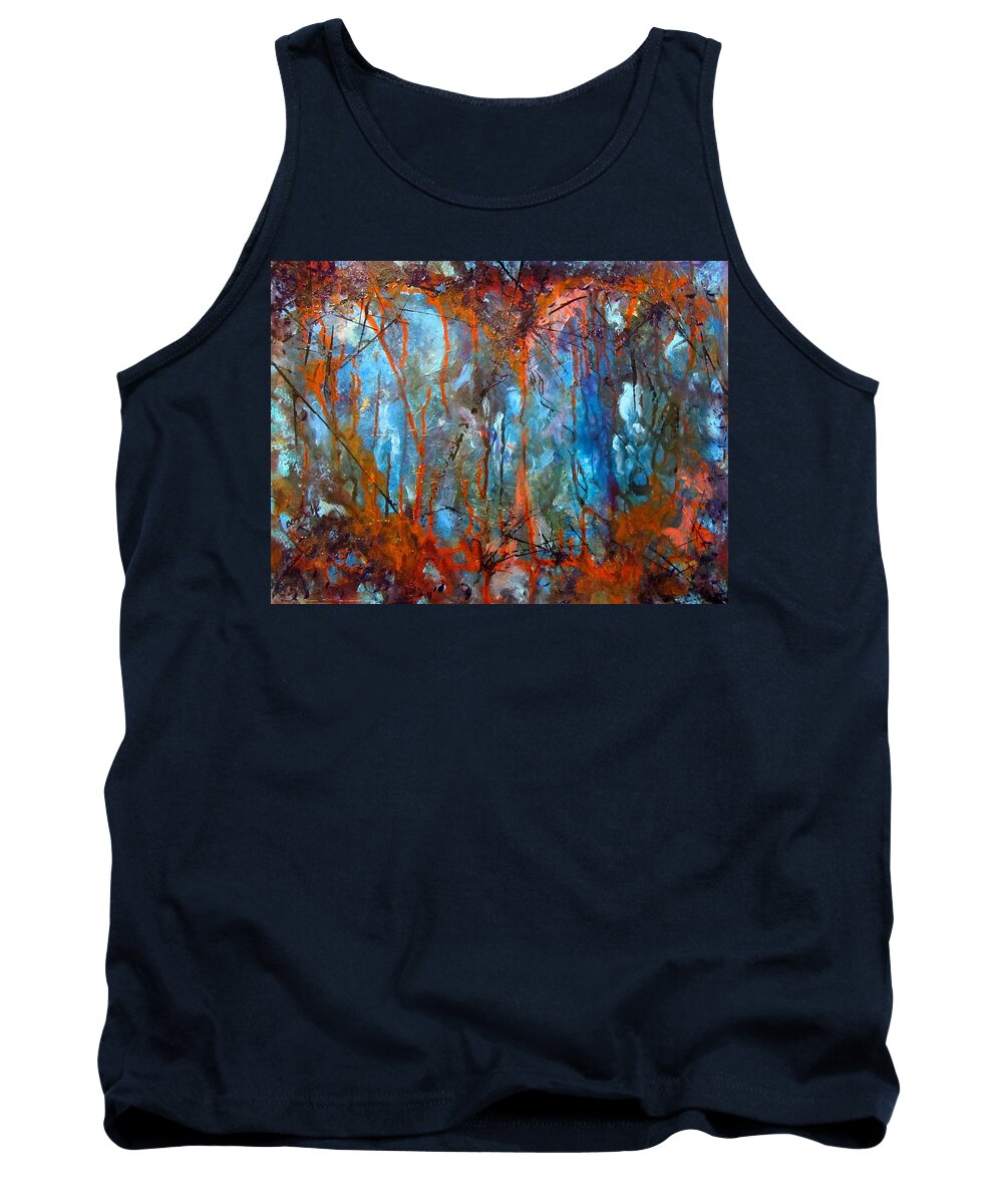 Abstract Art Tank Top featuring the painting Rust by Barbara O'Toole