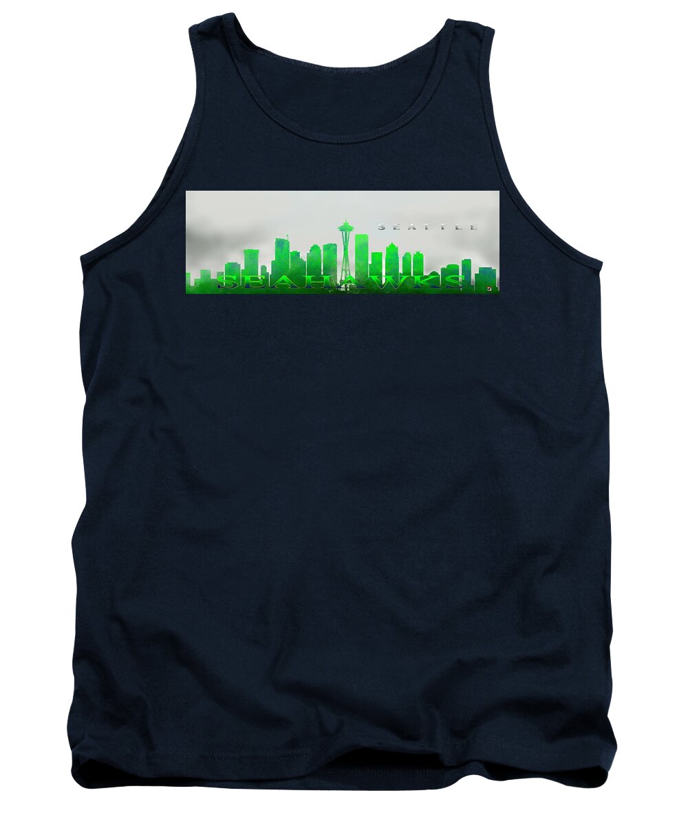 Football Tank Top featuring the painting Seattle Greens by Douglas Day Jones