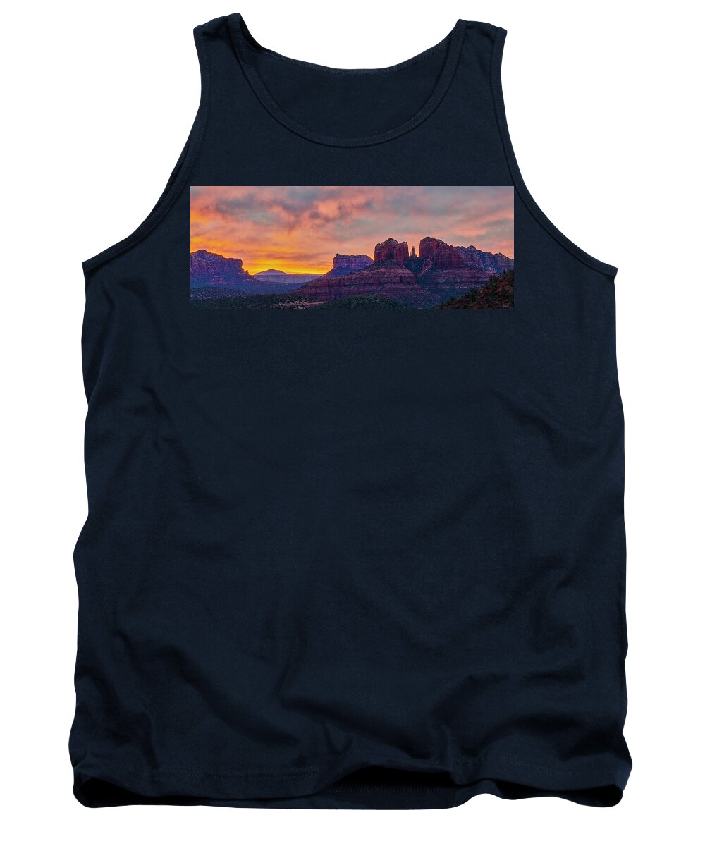 Cathedral Rock Tank Top featuring the photograph Sedona Sunrise by Jon Glaser