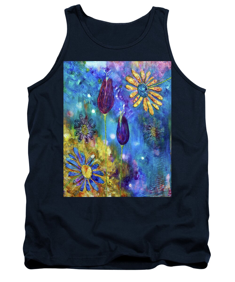 Abstract Tank Top featuring the painting Serenity by Winona's Sunshyne