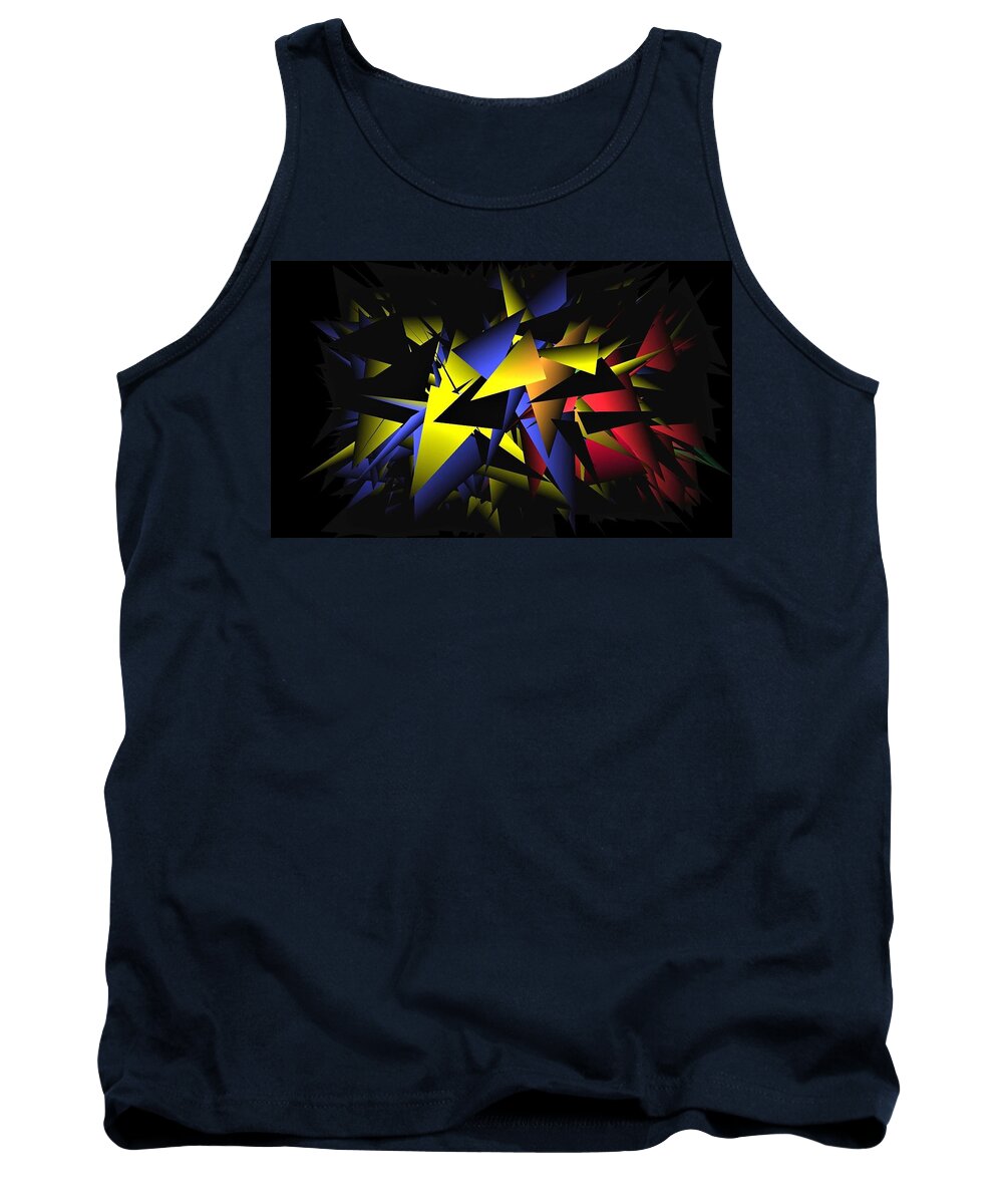 Cafe Art Tank Top featuring the digital art Shattering World by Ludwig Keck