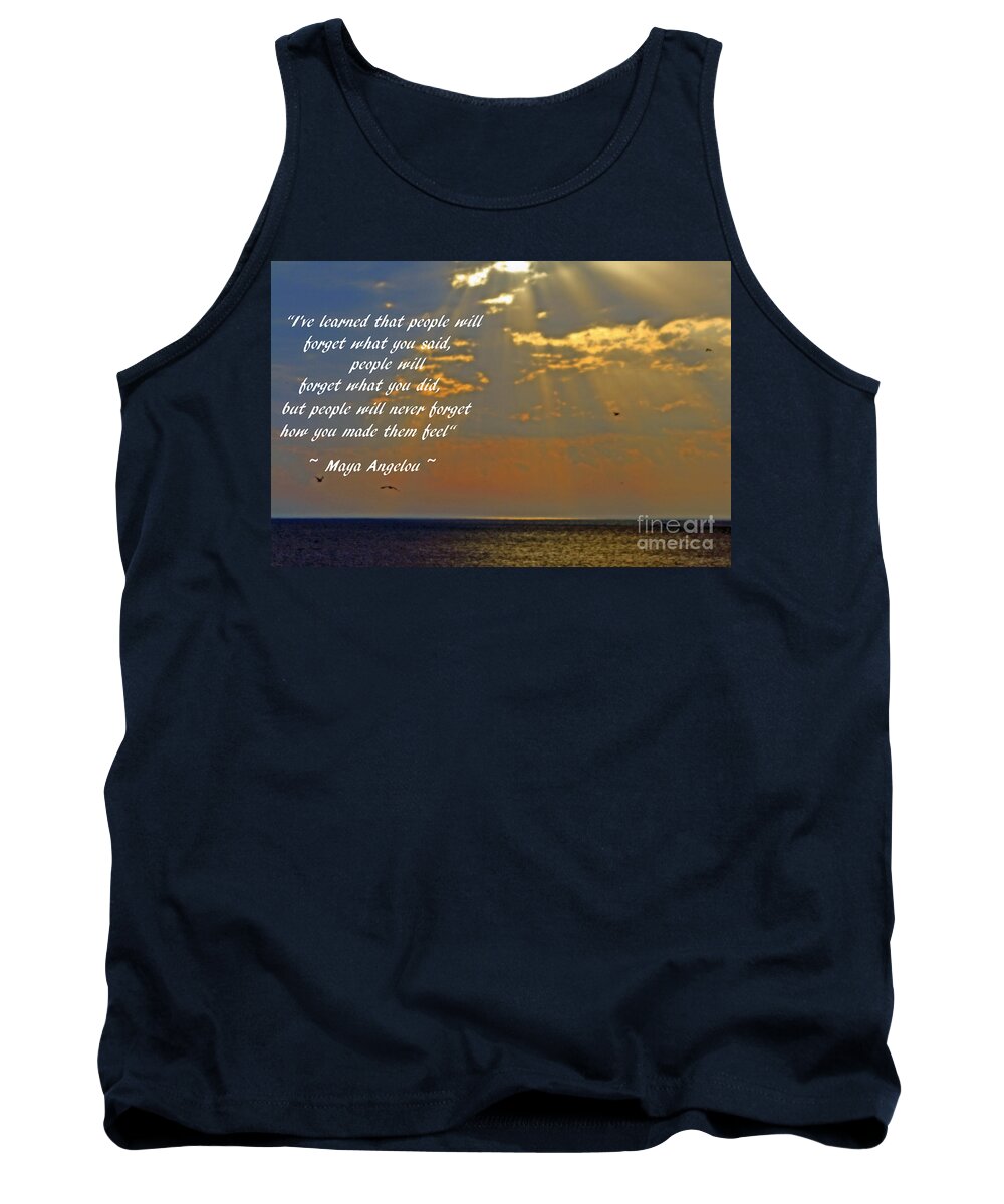 Ocean Tank Top featuring the photograph Shinning Through With Maya Angelou Verse by Kay Novy