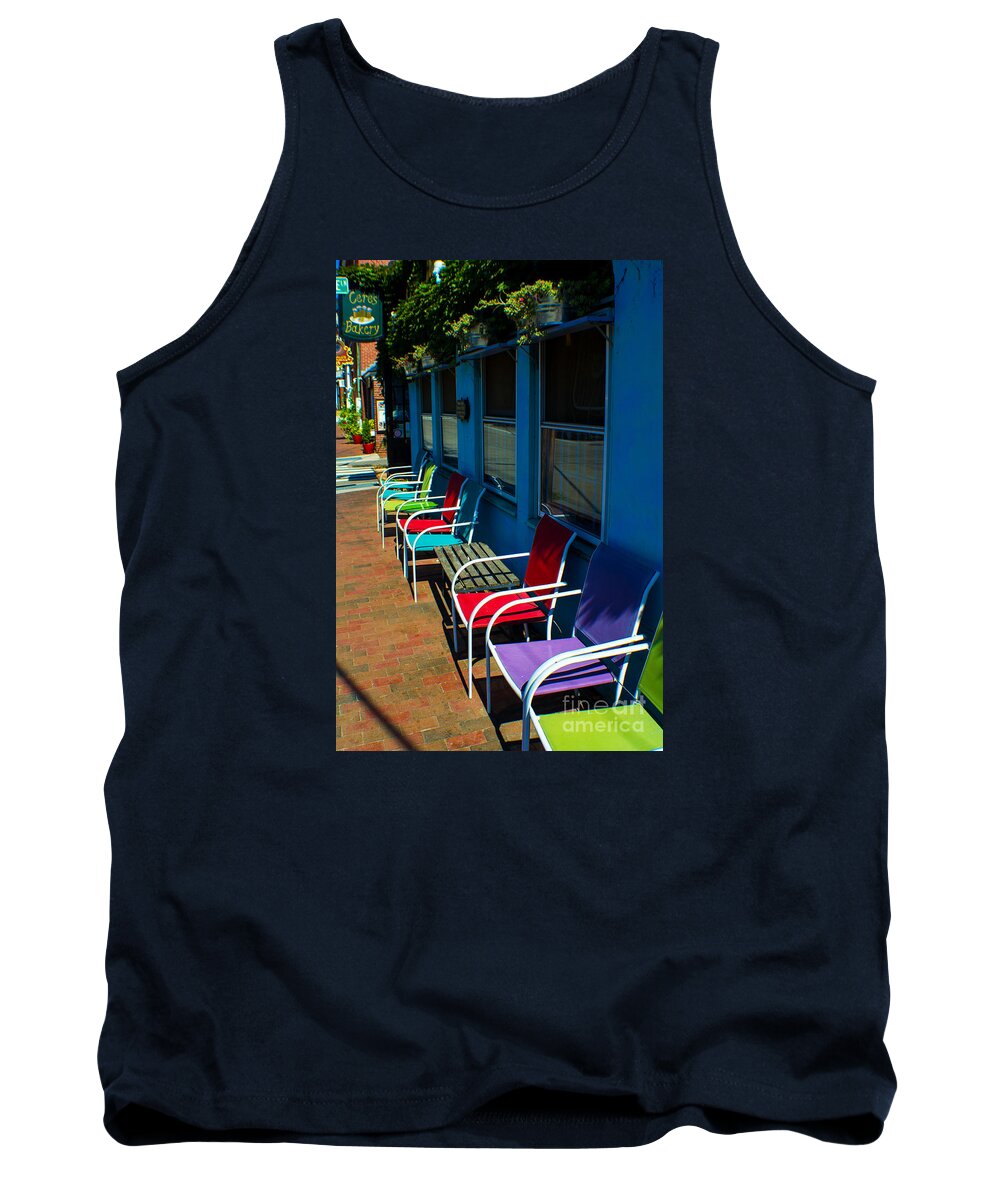 Portsmouth Tank Top featuring the photograph Sidewalk Cafe by Kevin Fortier