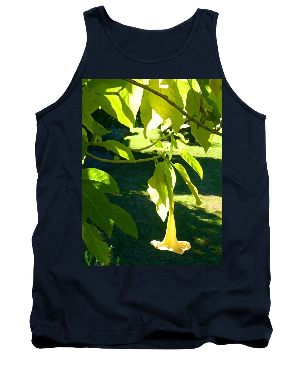 Spring Tank Top featuring the painting Single Angel's Trumpet by Amy Vangsgard