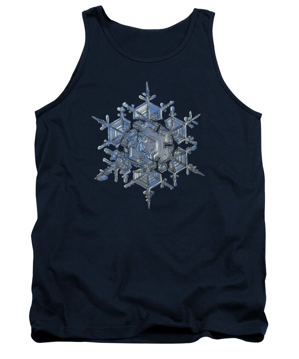 Snowflake Tank Top featuring the photograph Snowflake photo - Crystal of chaos and order by Alexey Kljatov