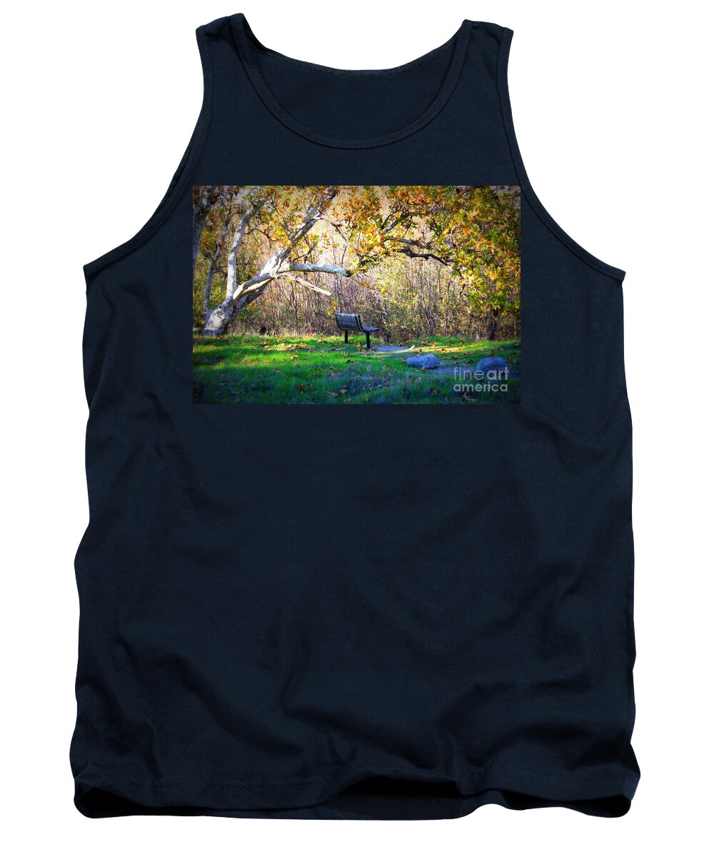 Landscape Tank Top featuring the photograph Solitude under the Sycamore by Carol Groenen