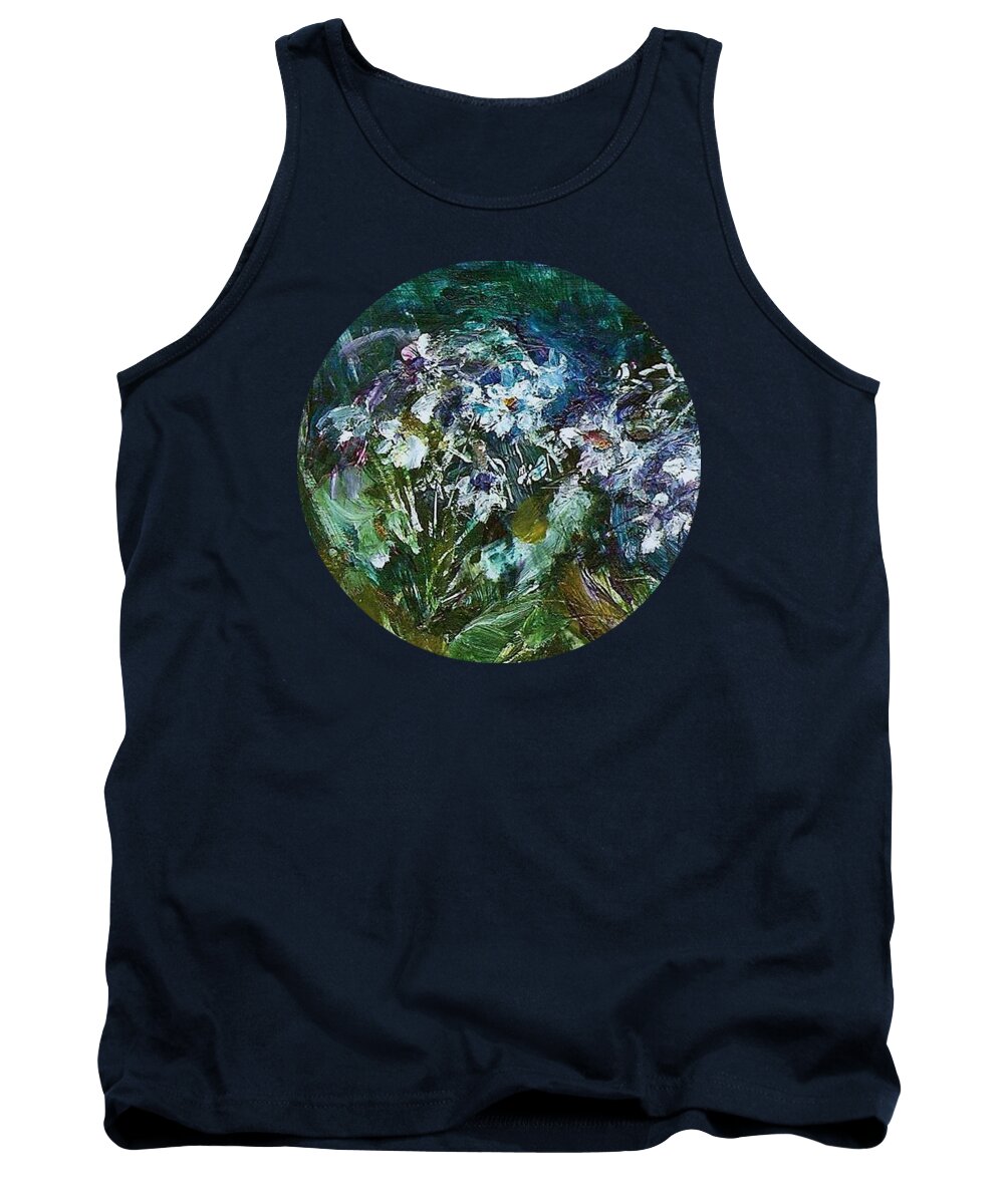 Floral Tank Top featuring the painting Sparkle in the Shade by Mary Wolf