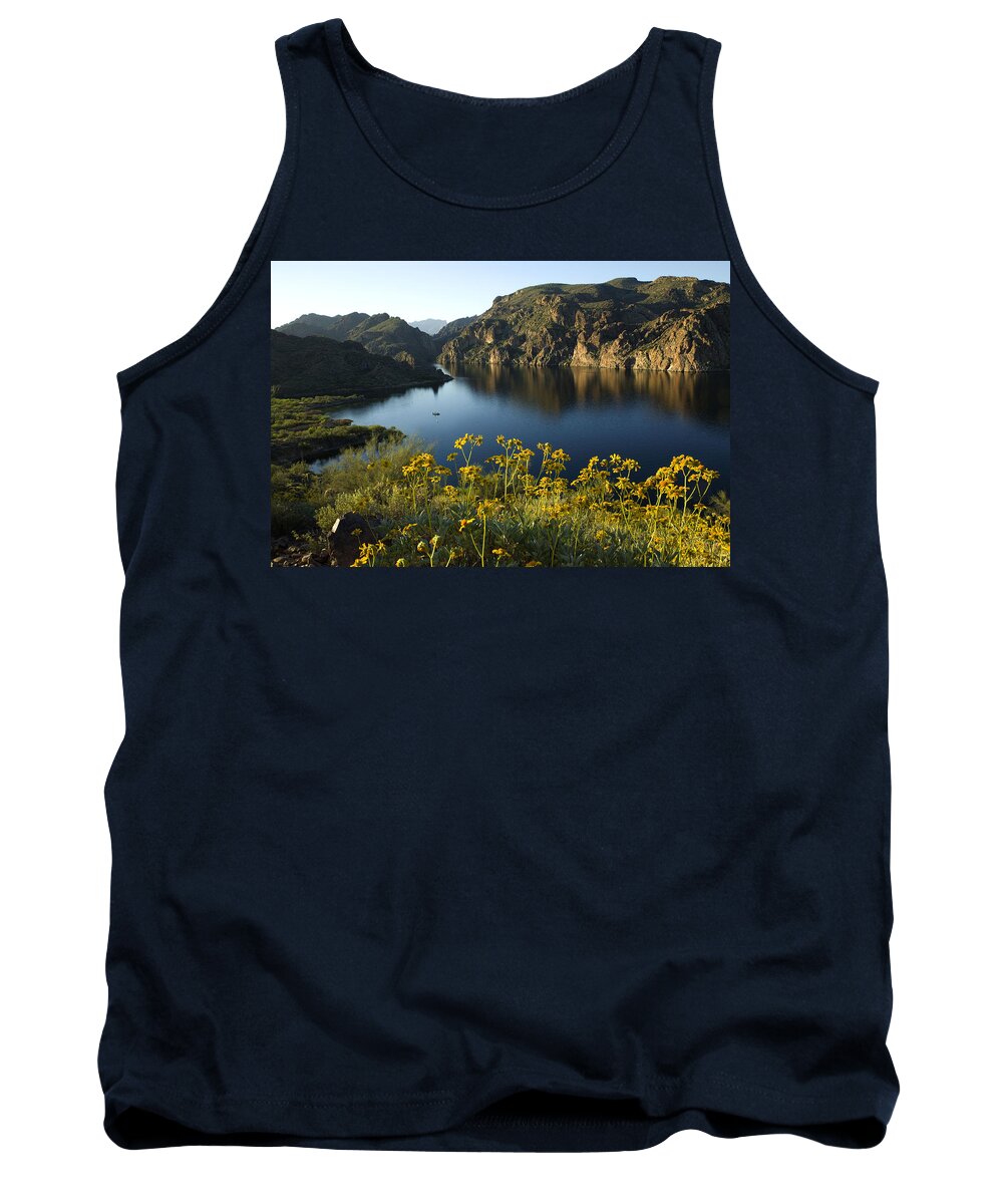 Spring Tank Top featuring the photograph Spring Morning at the Lake by Sue Cullumber