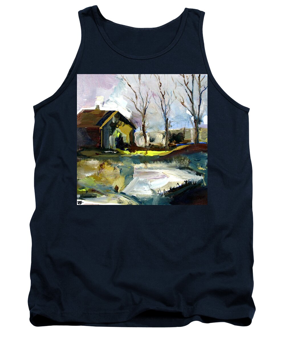 Barn Tank Top featuring the painting Springtime Barn by John Gholson