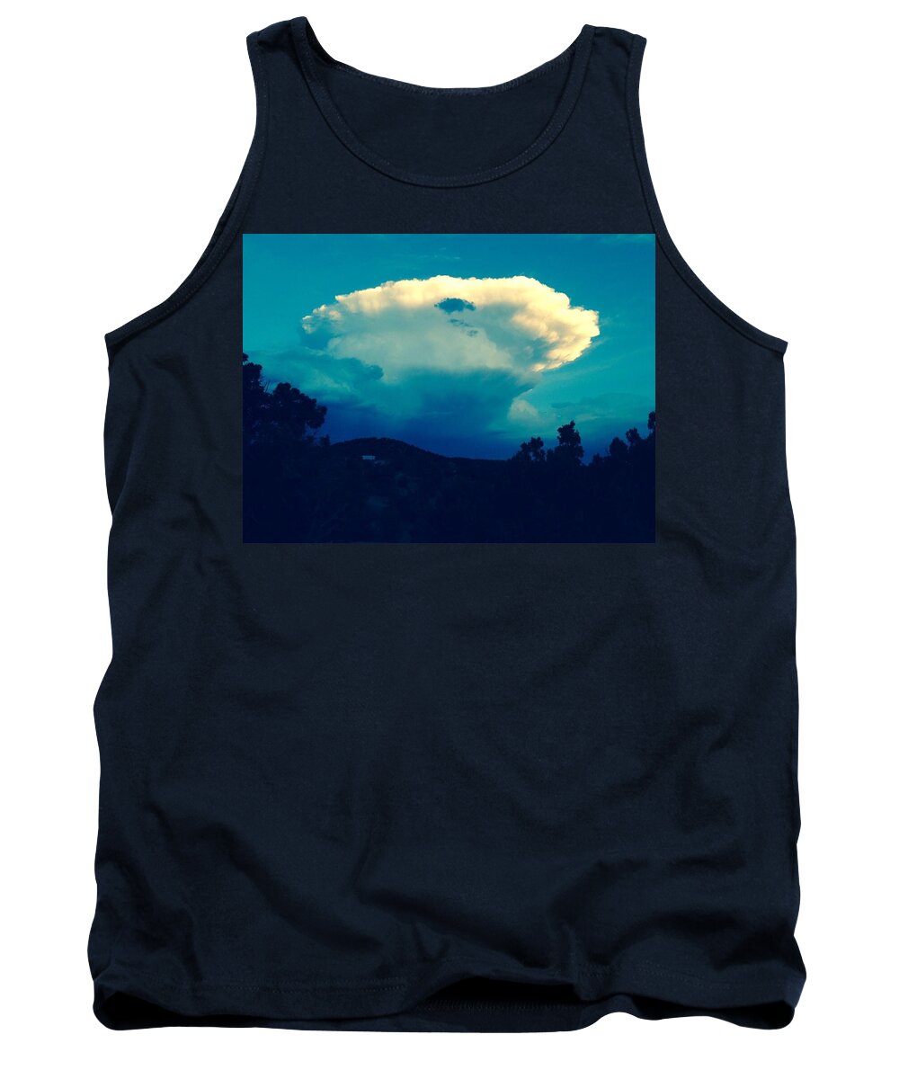 Weather Tank Top featuring the photograph Storm over Santa Fe by Sharon Cromwell