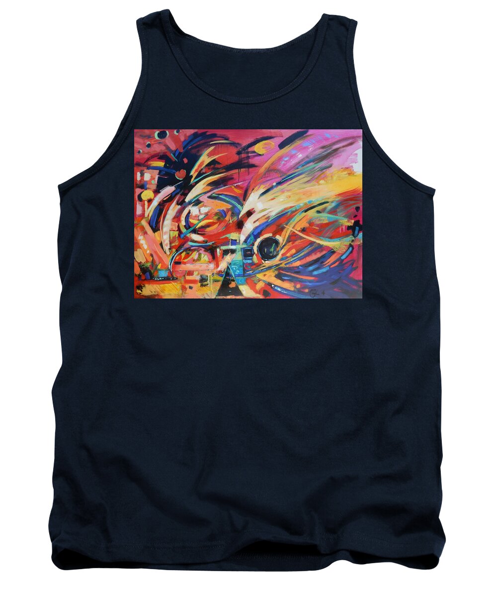 Abstract Tank Top featuring the painting Stravinsky by Gary Coleman