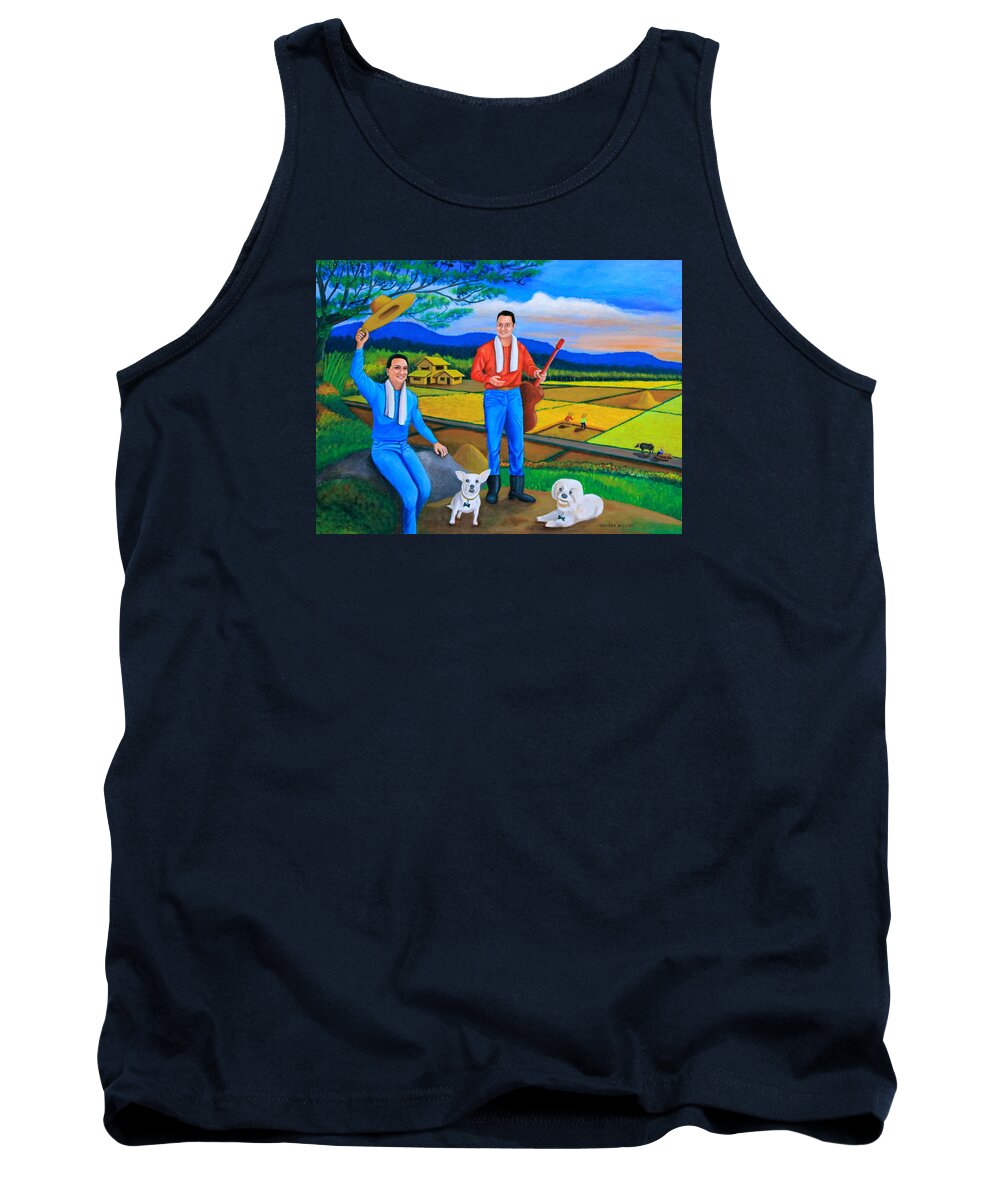 Farm Tank Top featuring the painting Summer View by Cyril Maza